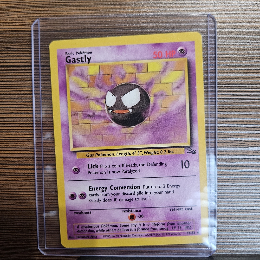 Gastly 33/62 Fossil Pokemon Trading Card